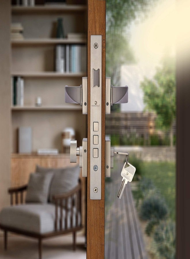 HARMONUS مقبض قفل باب نقر من سبائك الزنك من HARMONUS / مقبض نقر وردي مع جسم القفل / مقاوم للعوامل الجوية من سبائك الزنك مع أسطوانة 70 مم - 3 مفاتيح (مات/HI-5171) - Image 2